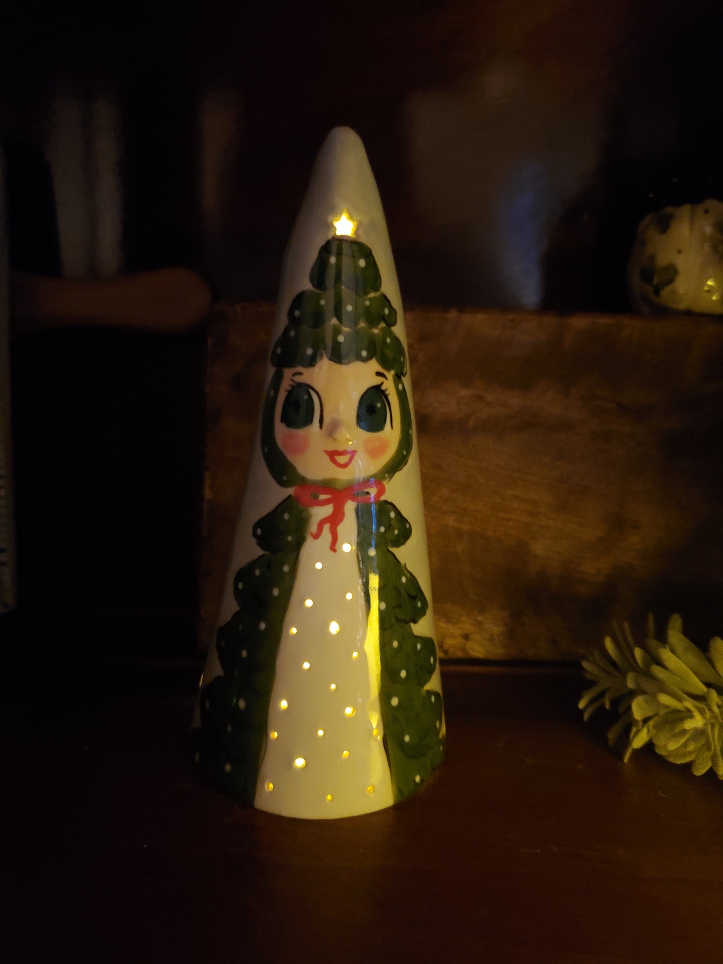 HH inspired Christmas Tree Girl Luminary
