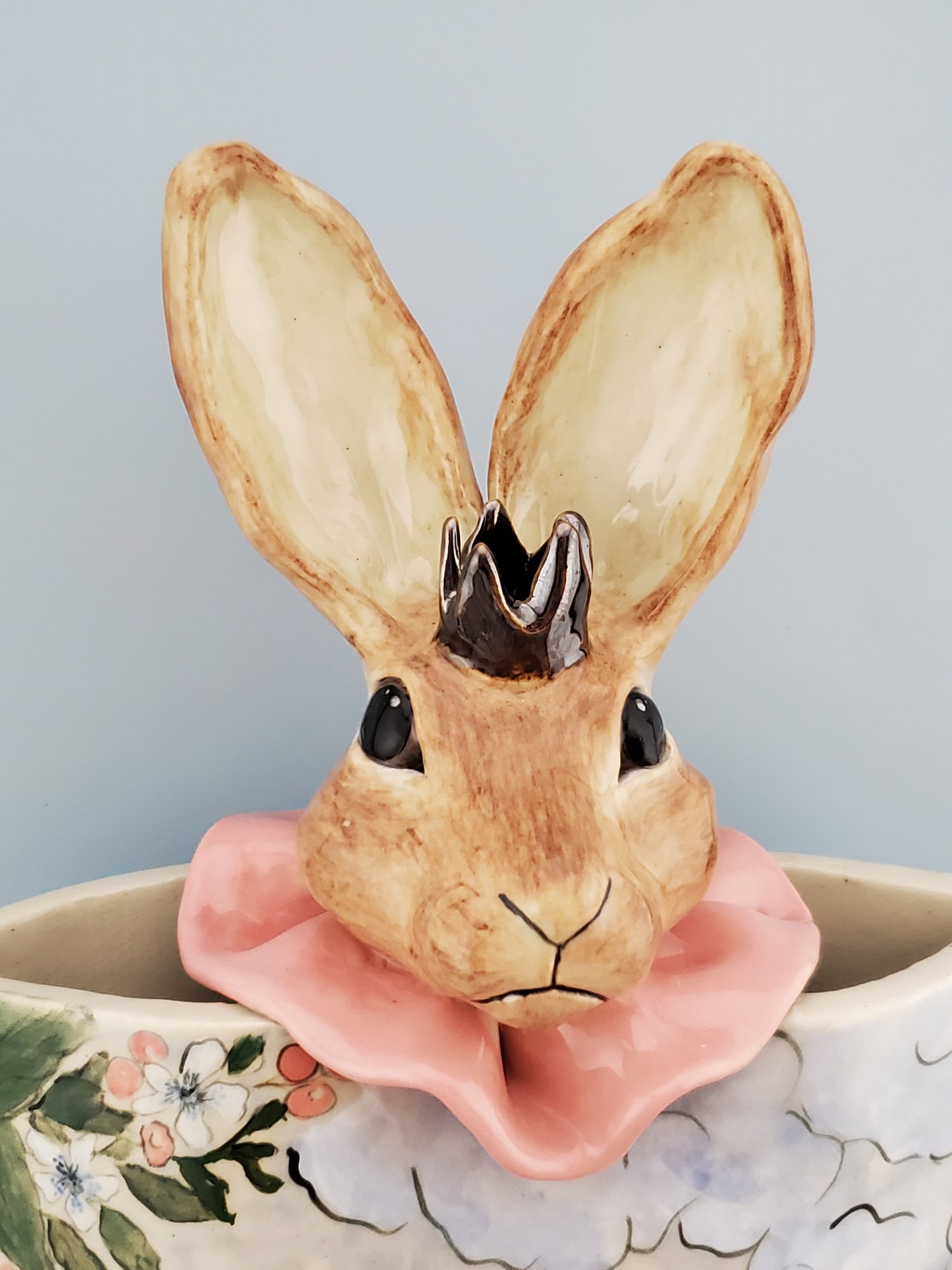 Handpainted Crowned Rabbit Vase