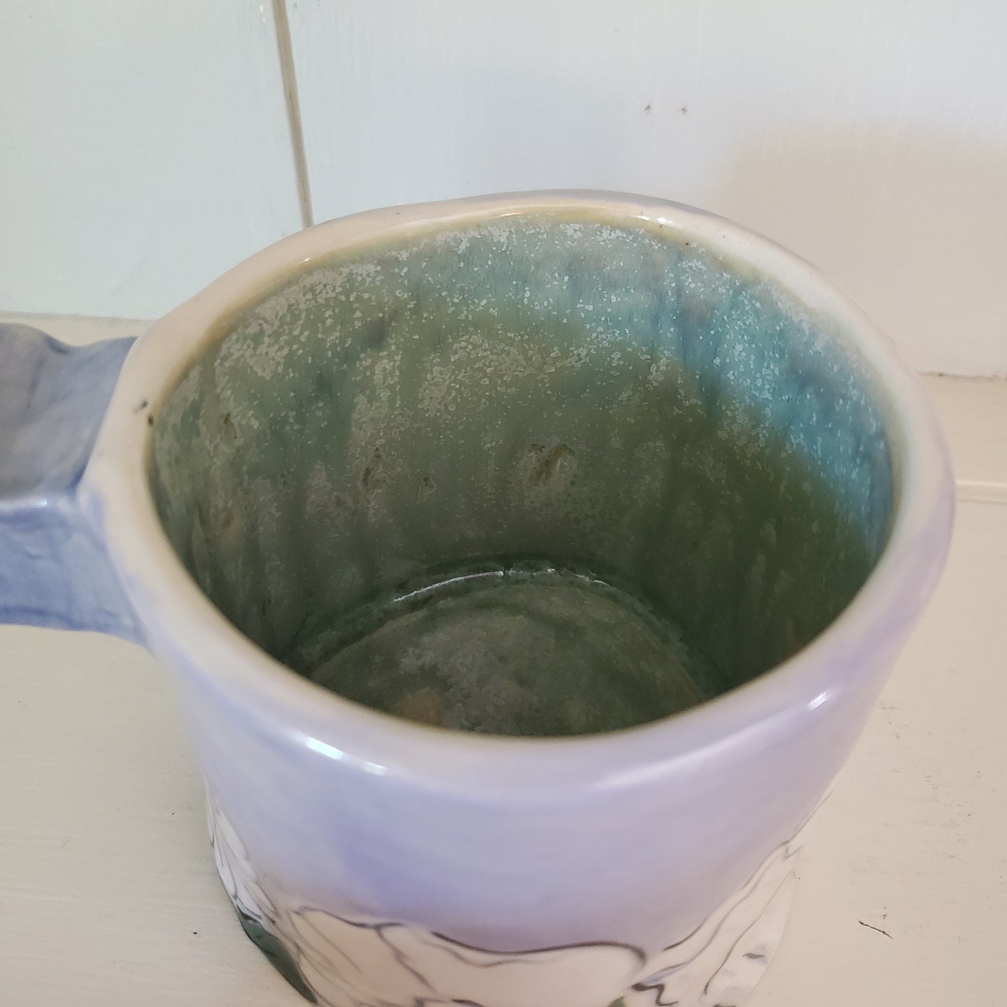 Purple floral 16 oz mug