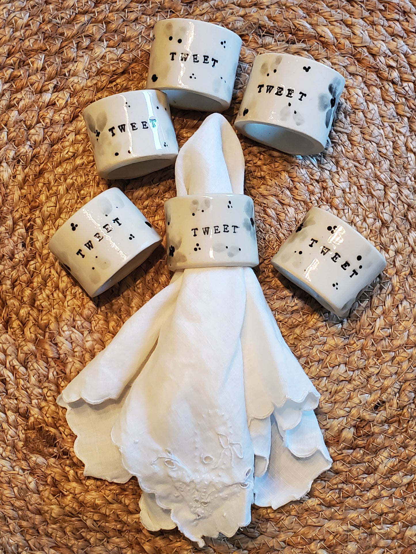 Set of 6 Tweet Napkin Rings