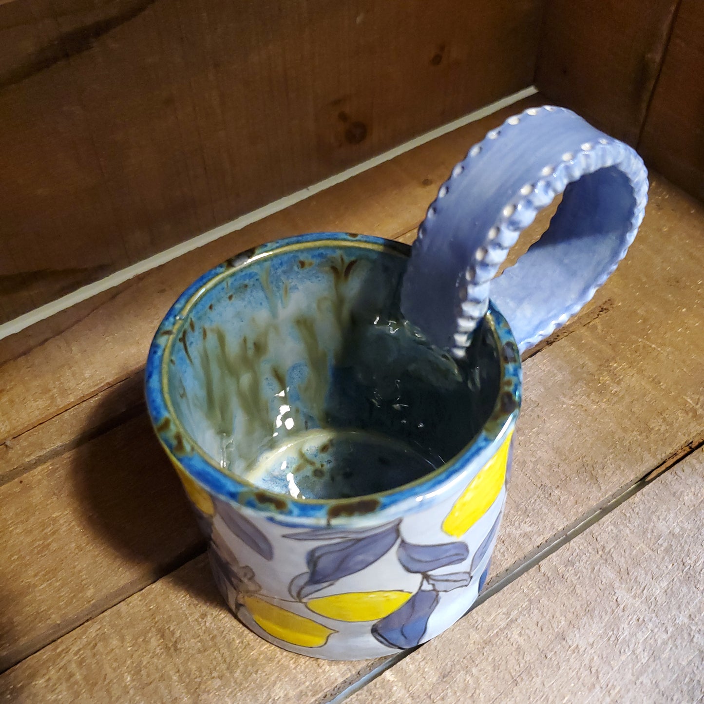 Lemon vase / cup with handle