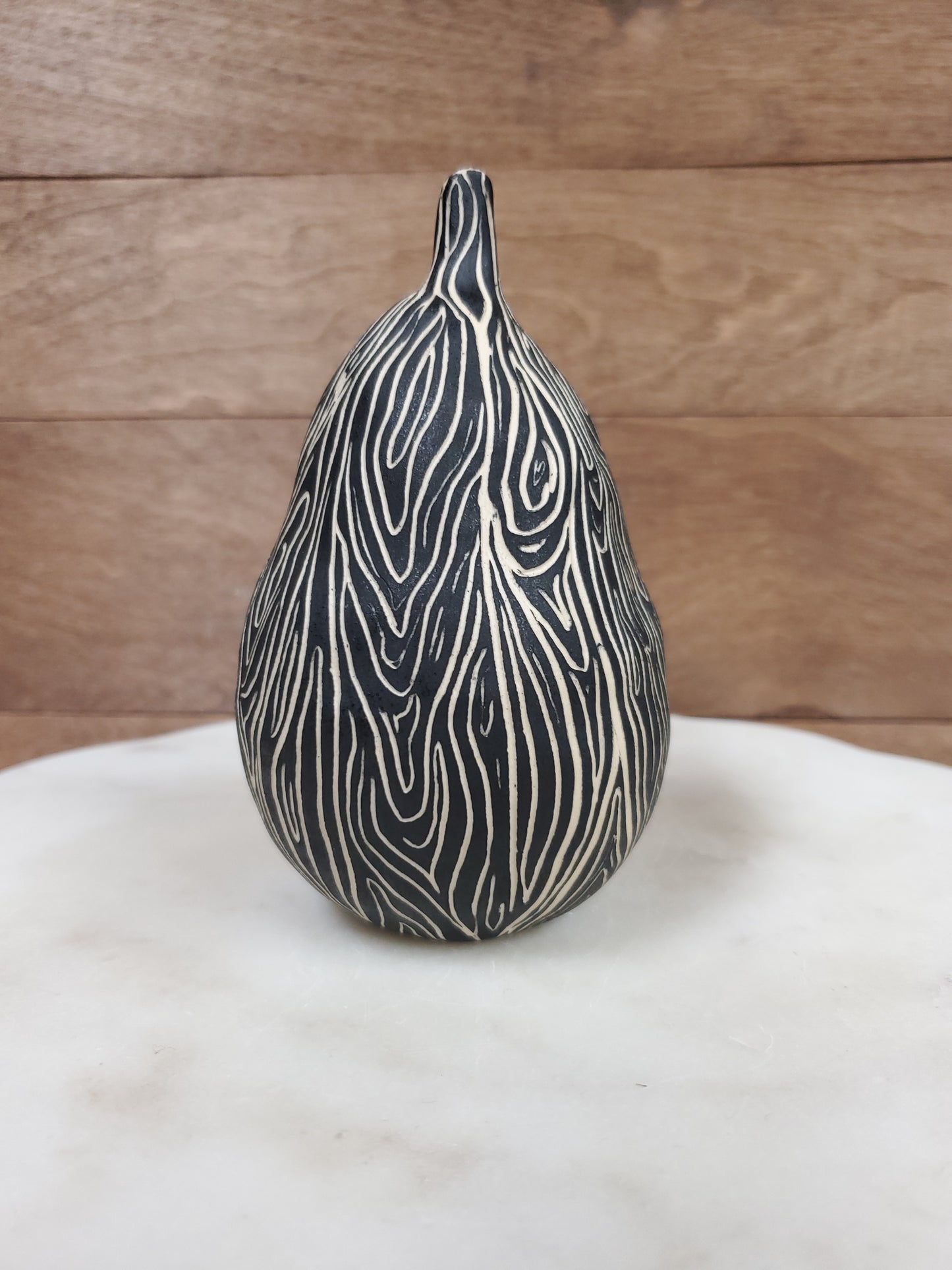 Handmade Ceramic Sgraffito Pear