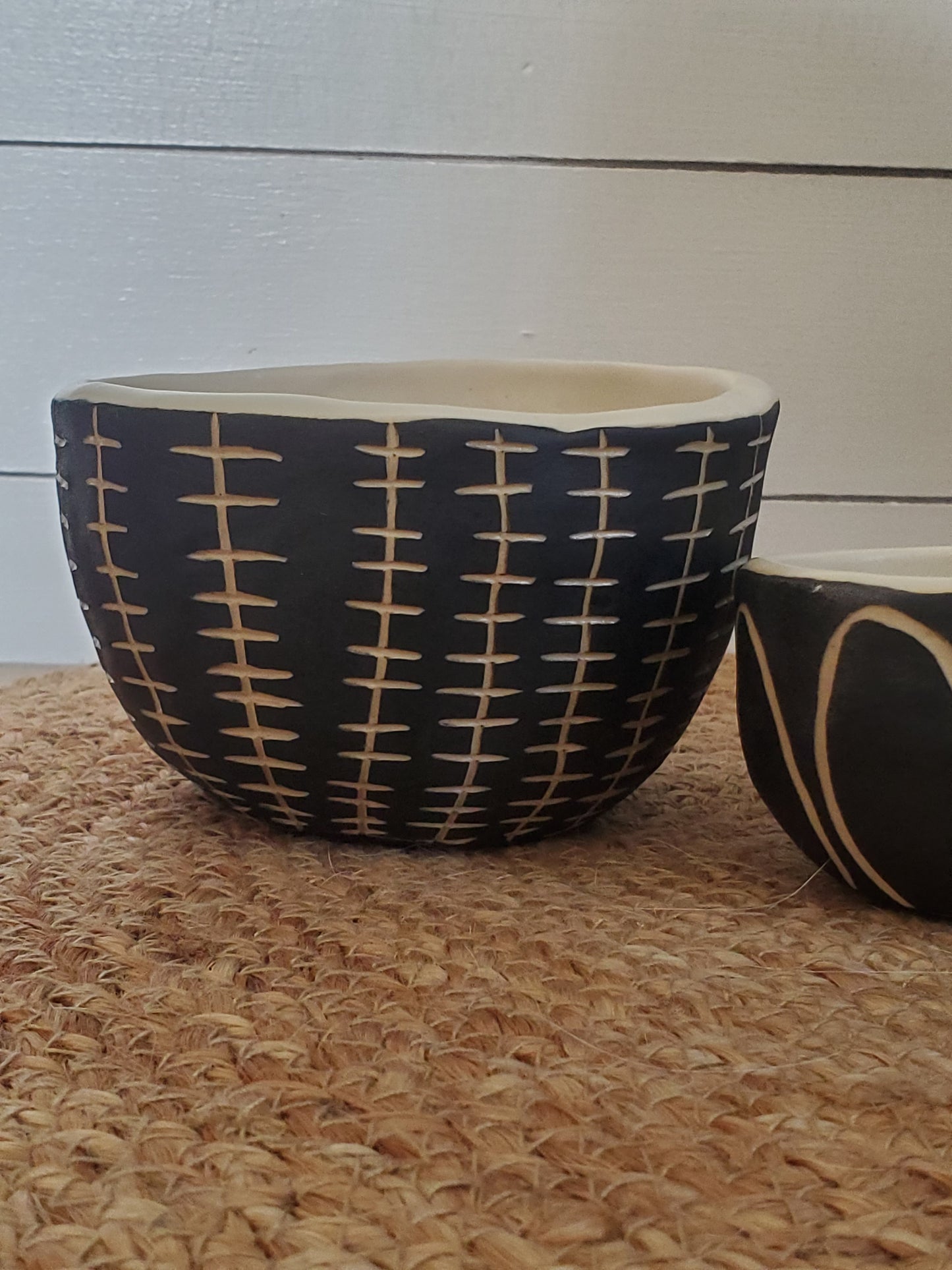 Sgraffito stacking bowls