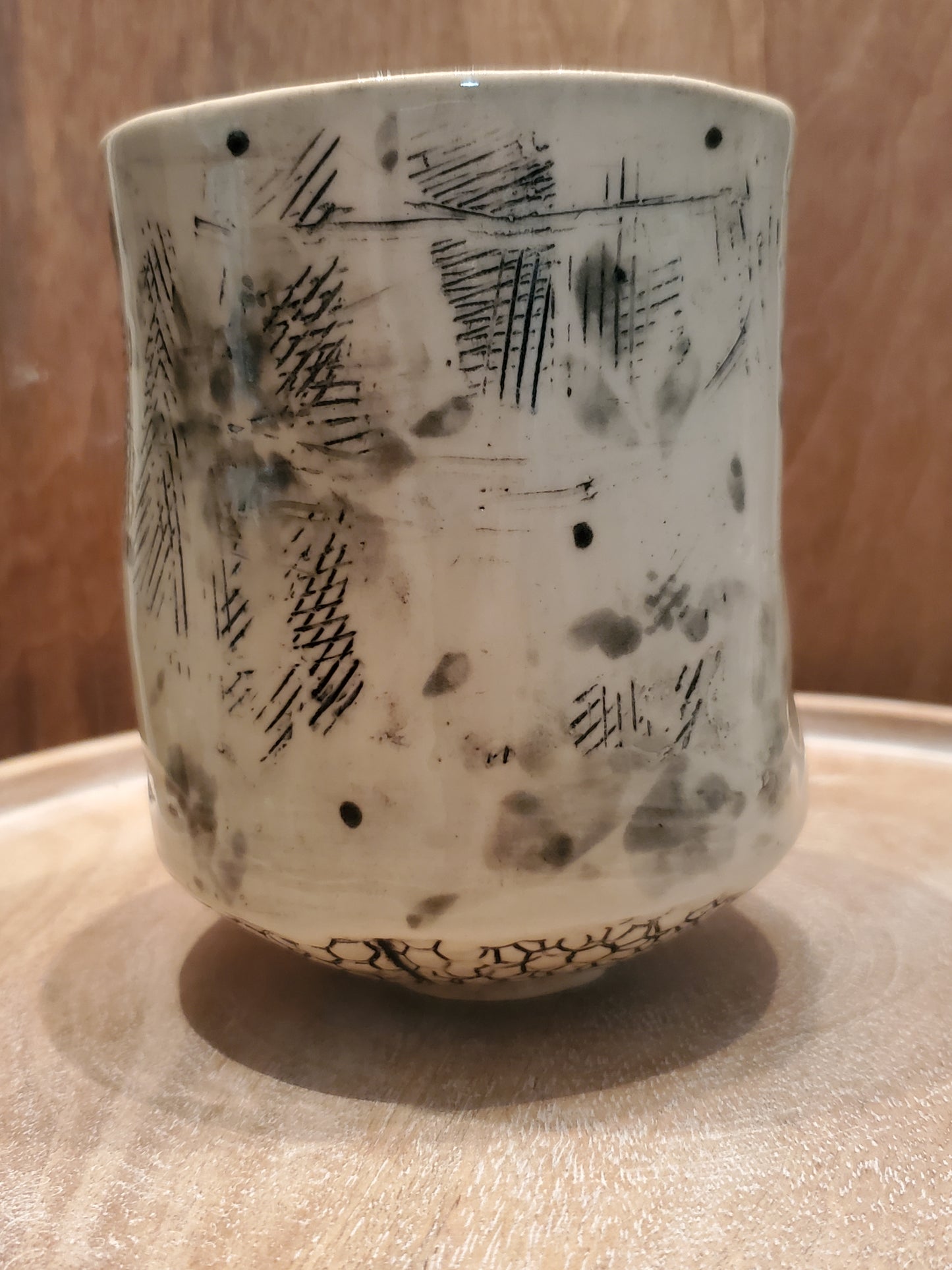 Black and white floral cup