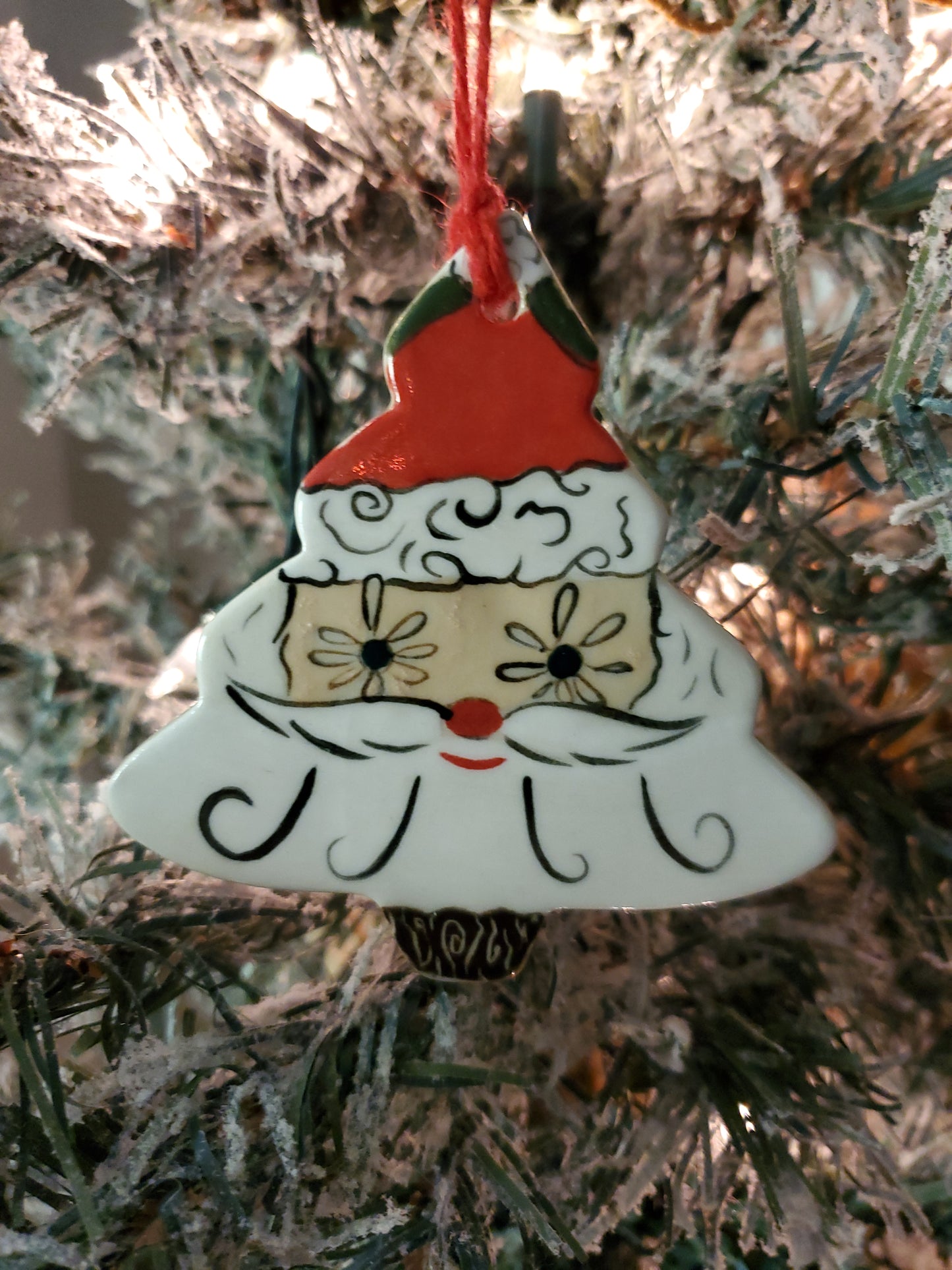 Holt Howard Inspired Starry Eyed Santa Ornament