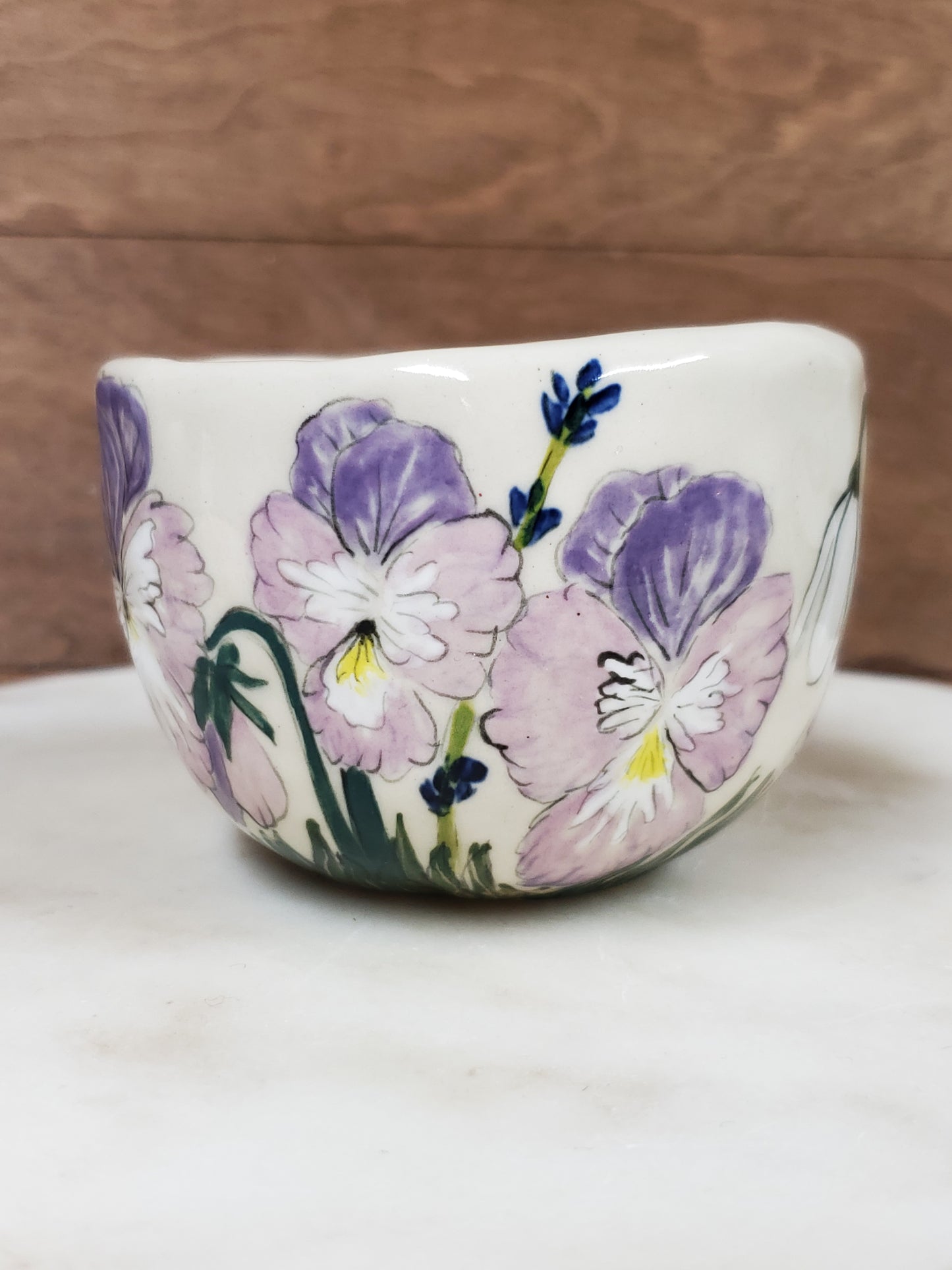 Pansies trinket bowl