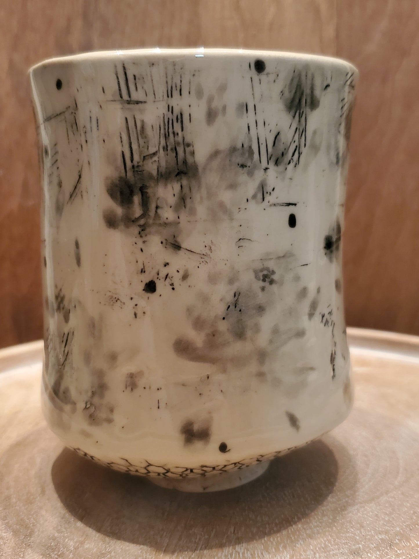 Black and white floral cup