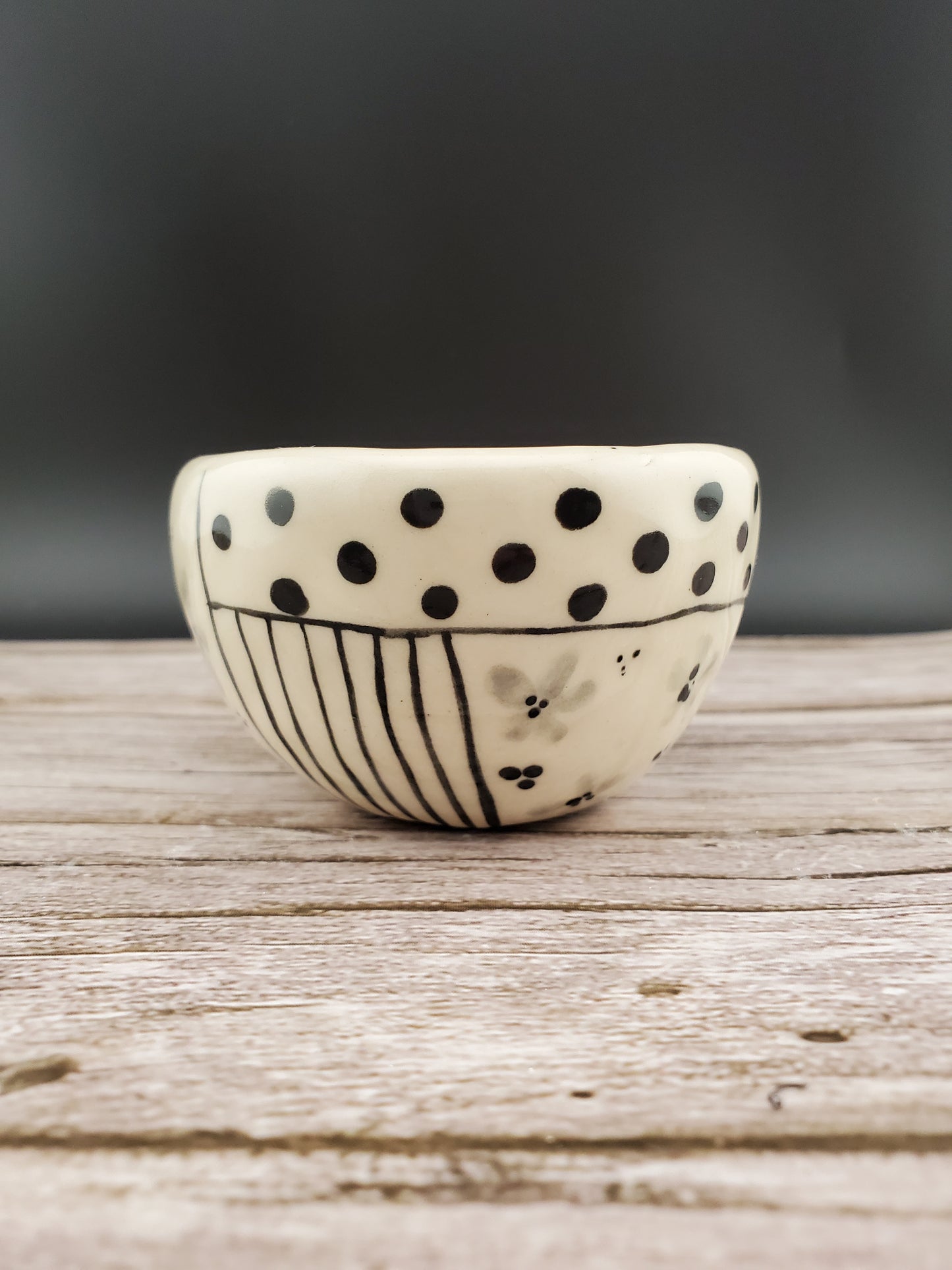 Black and white Pinch Pot