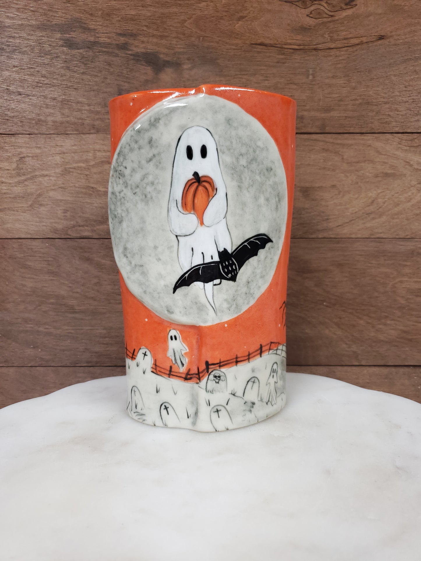 Ghostly graveyard Vase
