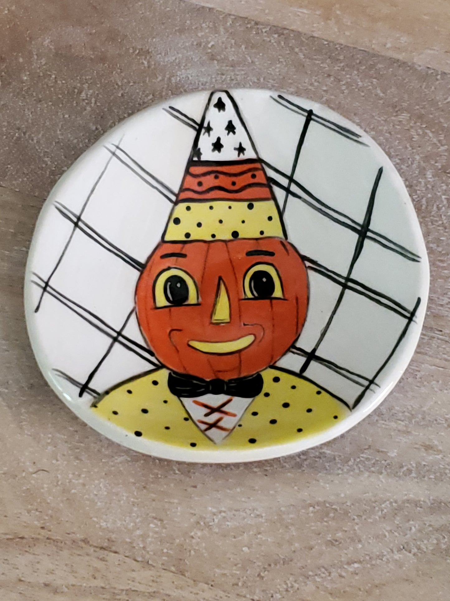 Johanna Parker Partners in Craft Jack-o-lantern trinket plate