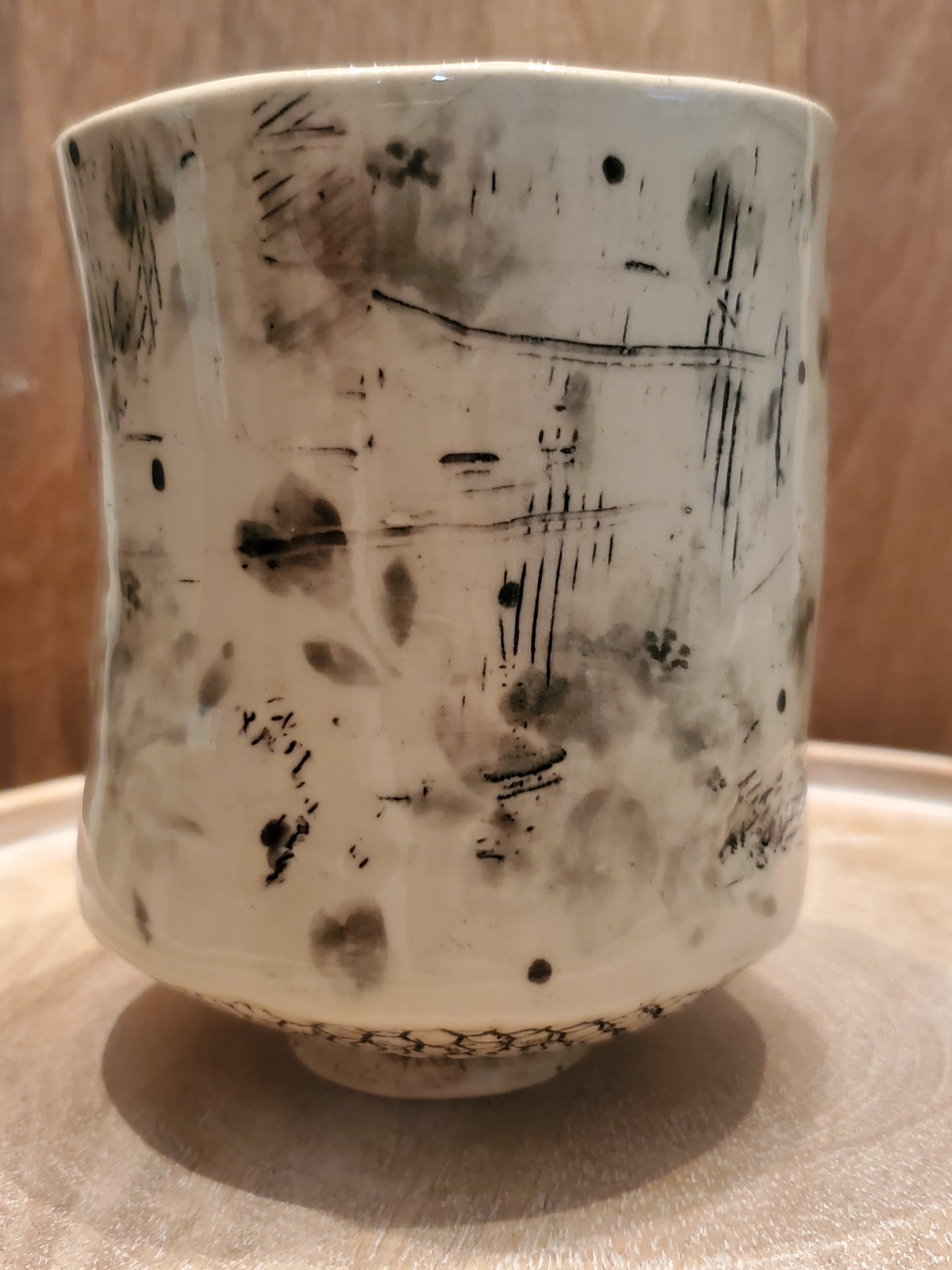 Black and white floral cup