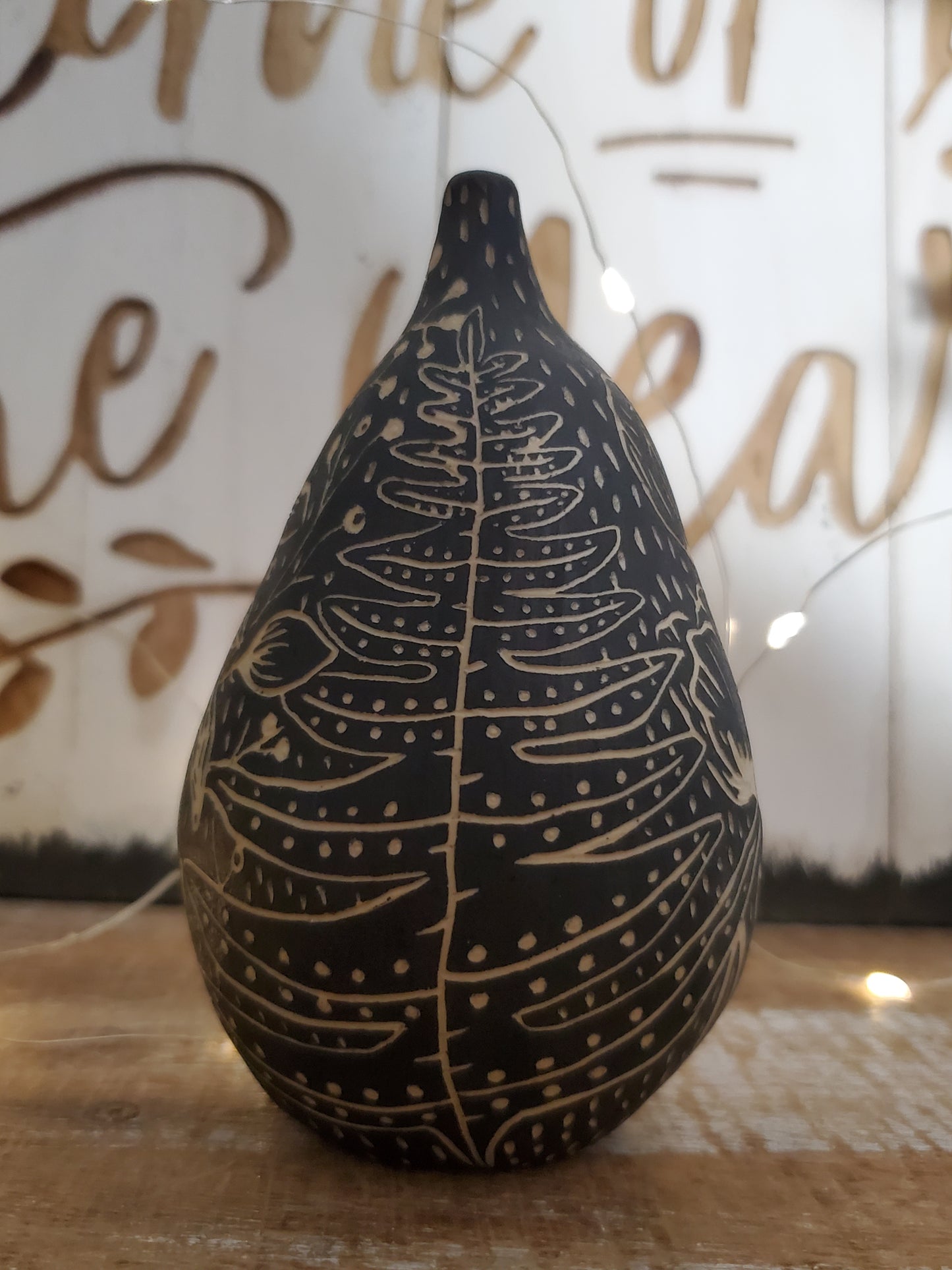 Floral Sgraffito Pear