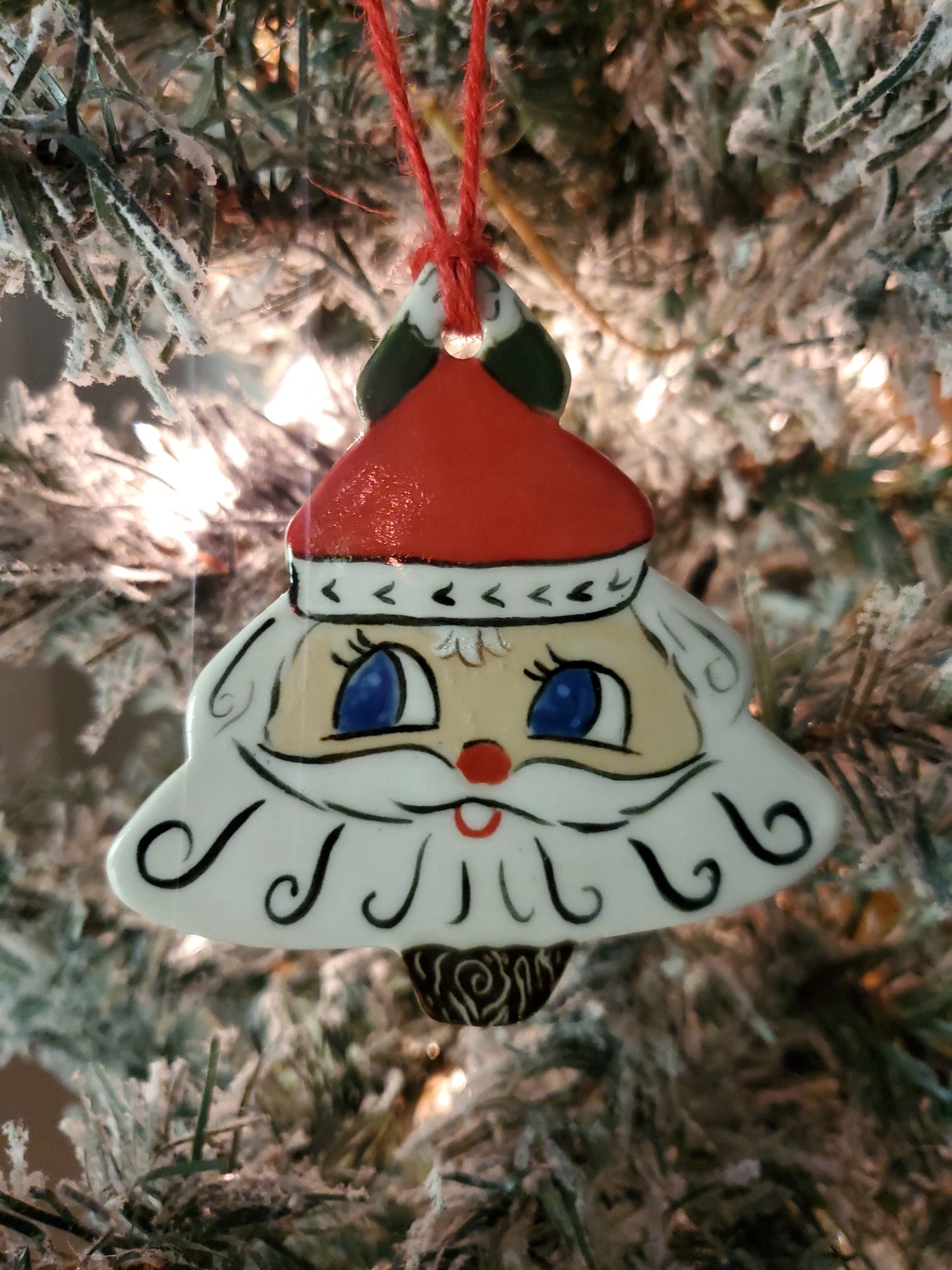 Holt Howard Inspired Starry Eyed Santa Ornament