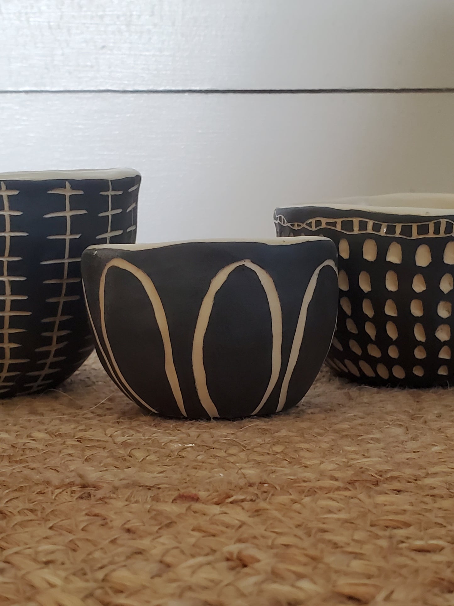 Sgraffito stacking bowls