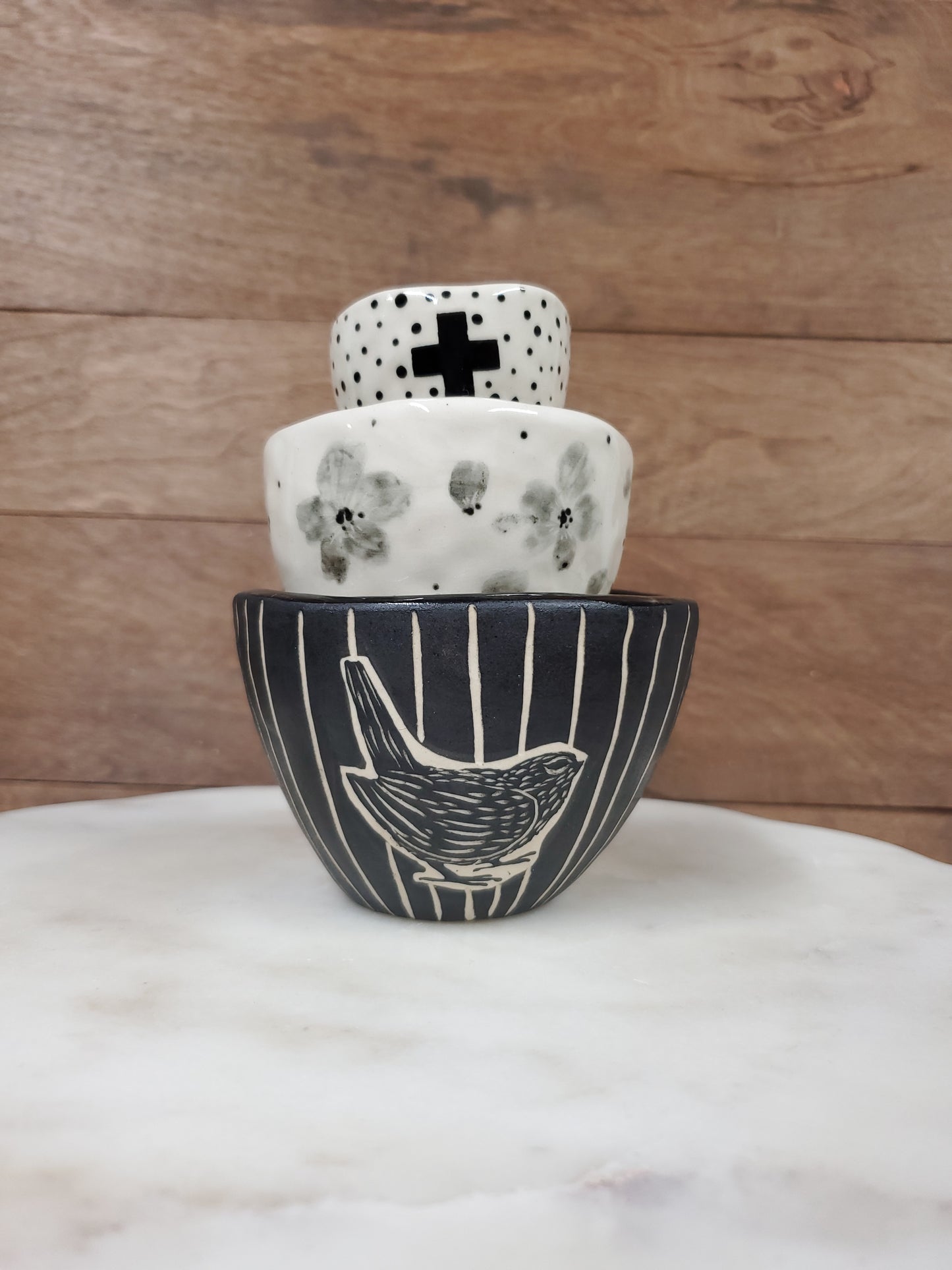 Stacking decorative cups