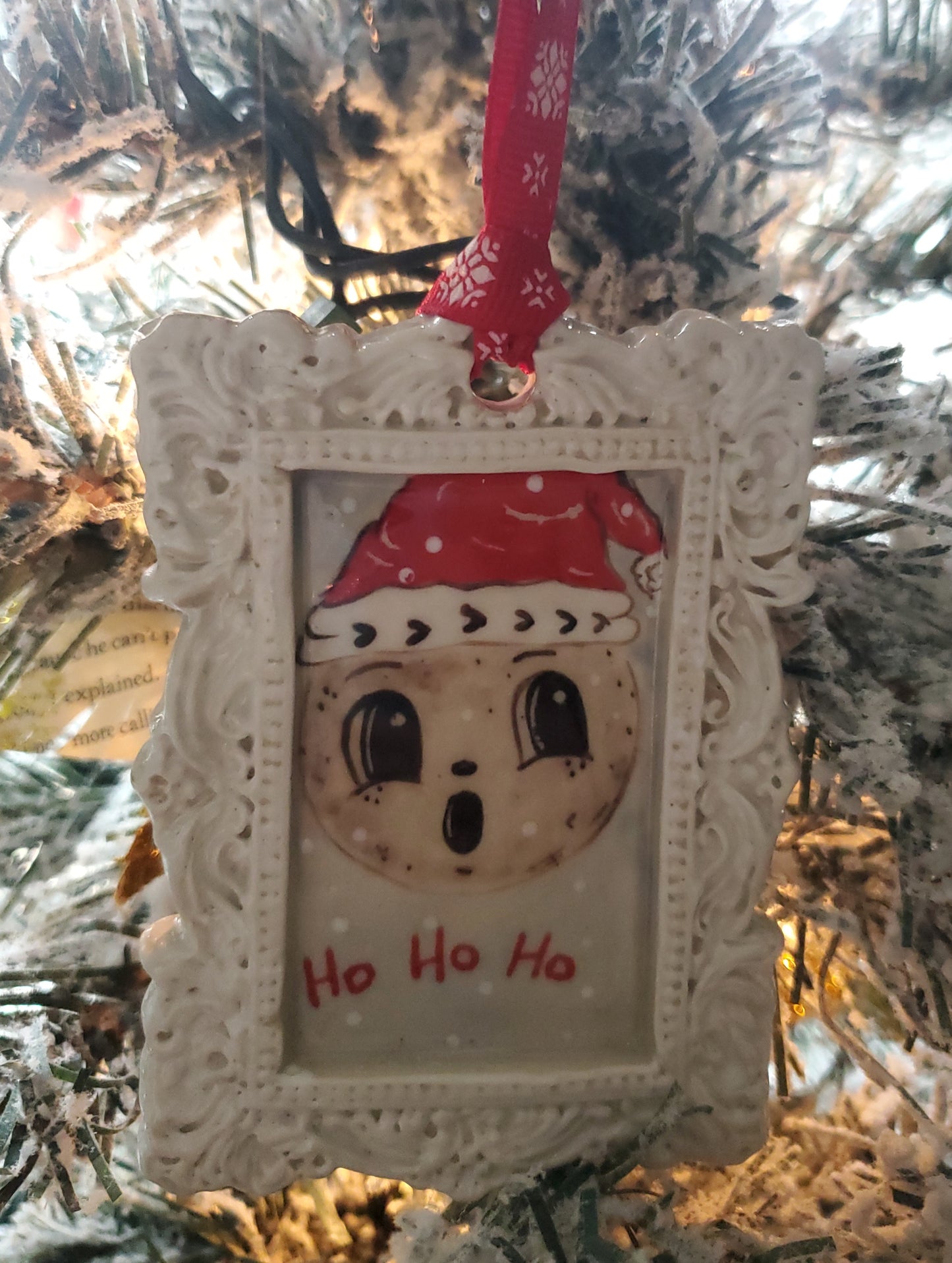 Johanna Parker inspired Christmas Luna framed ornament