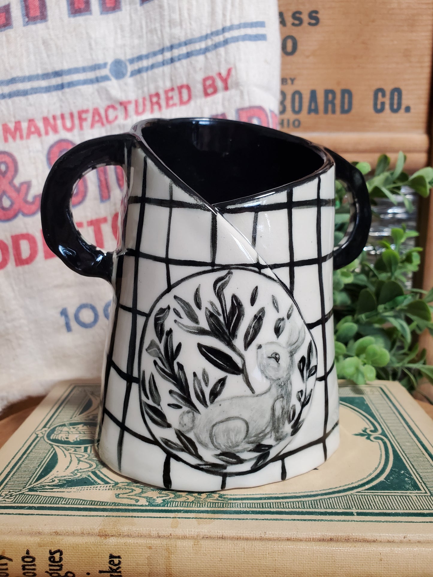 Spring rabbit vase