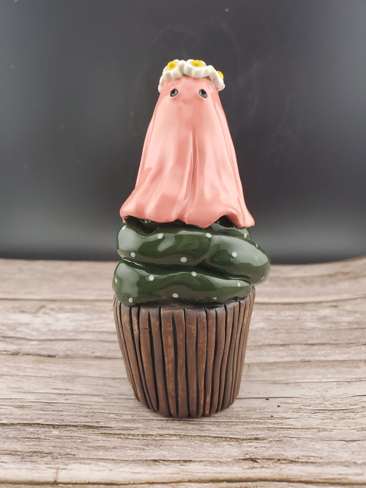 Ghostly pink cupcake