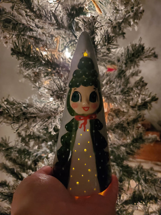 HH inspired Christmas Tree Girl Luminary