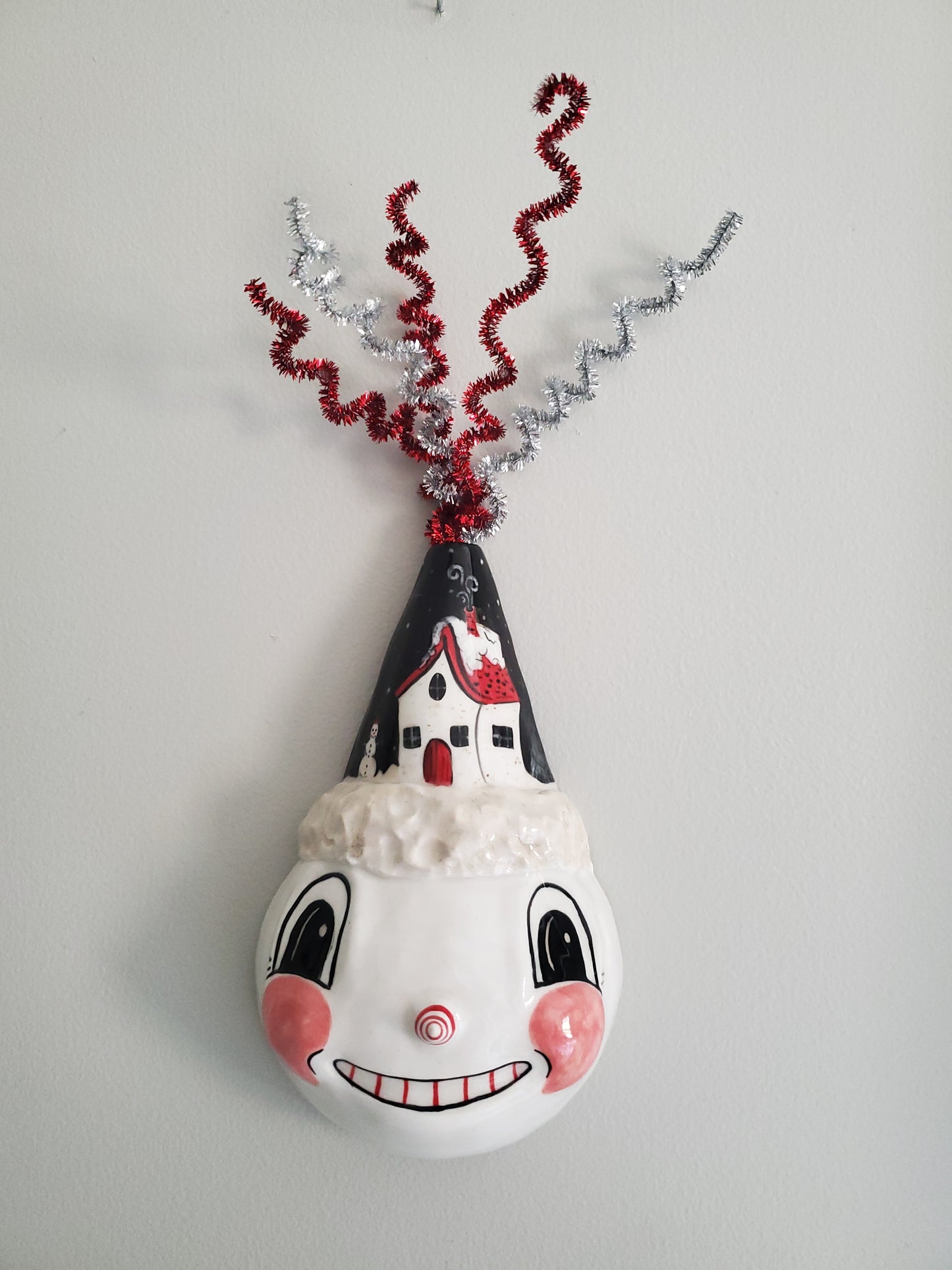 Johanna Parker inspired Snowman wall vase / decor