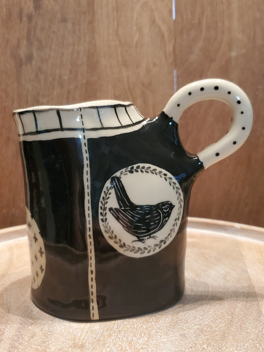Black and white mini creamer