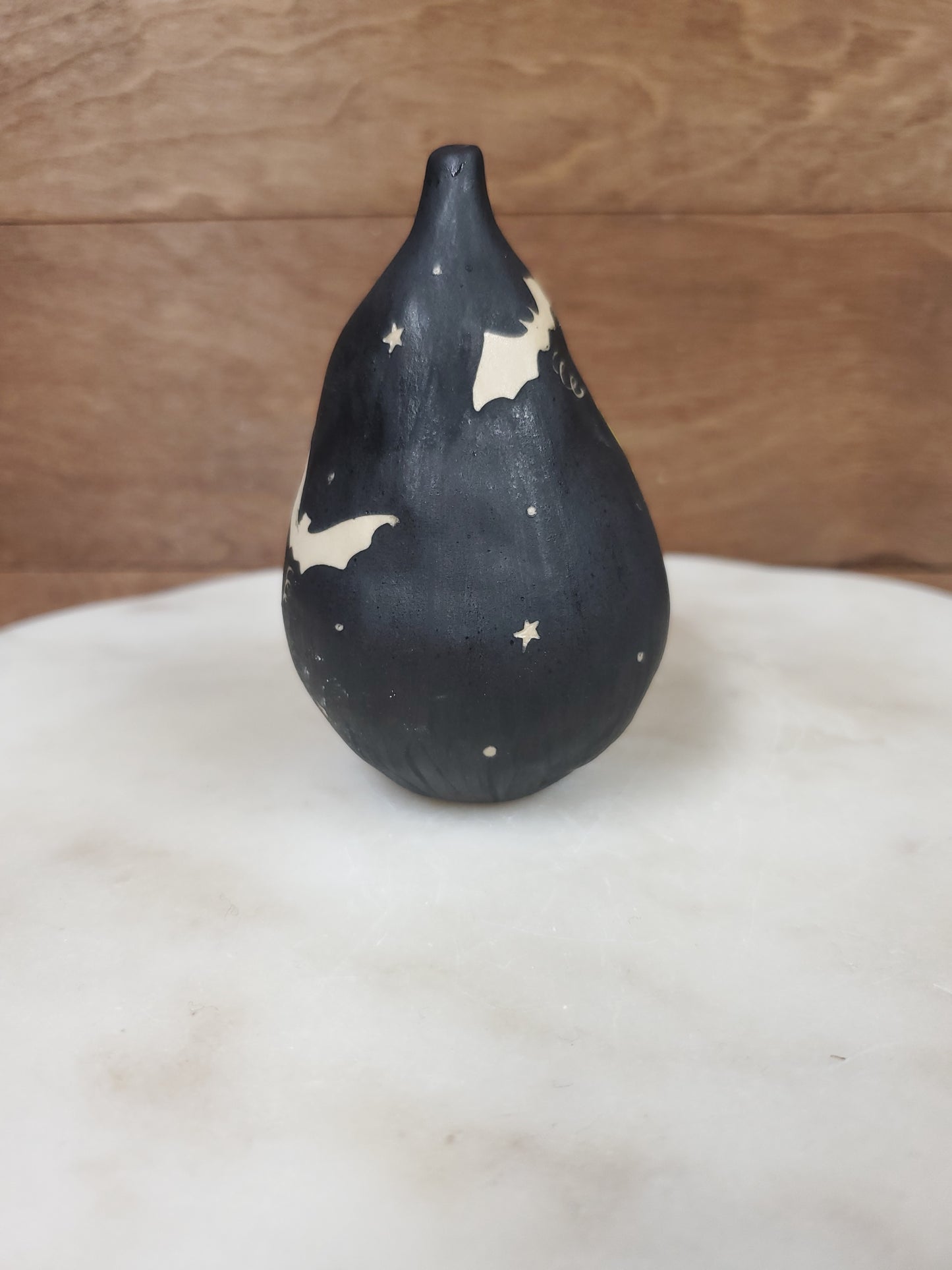 Handmade ceramic flying witch Pear