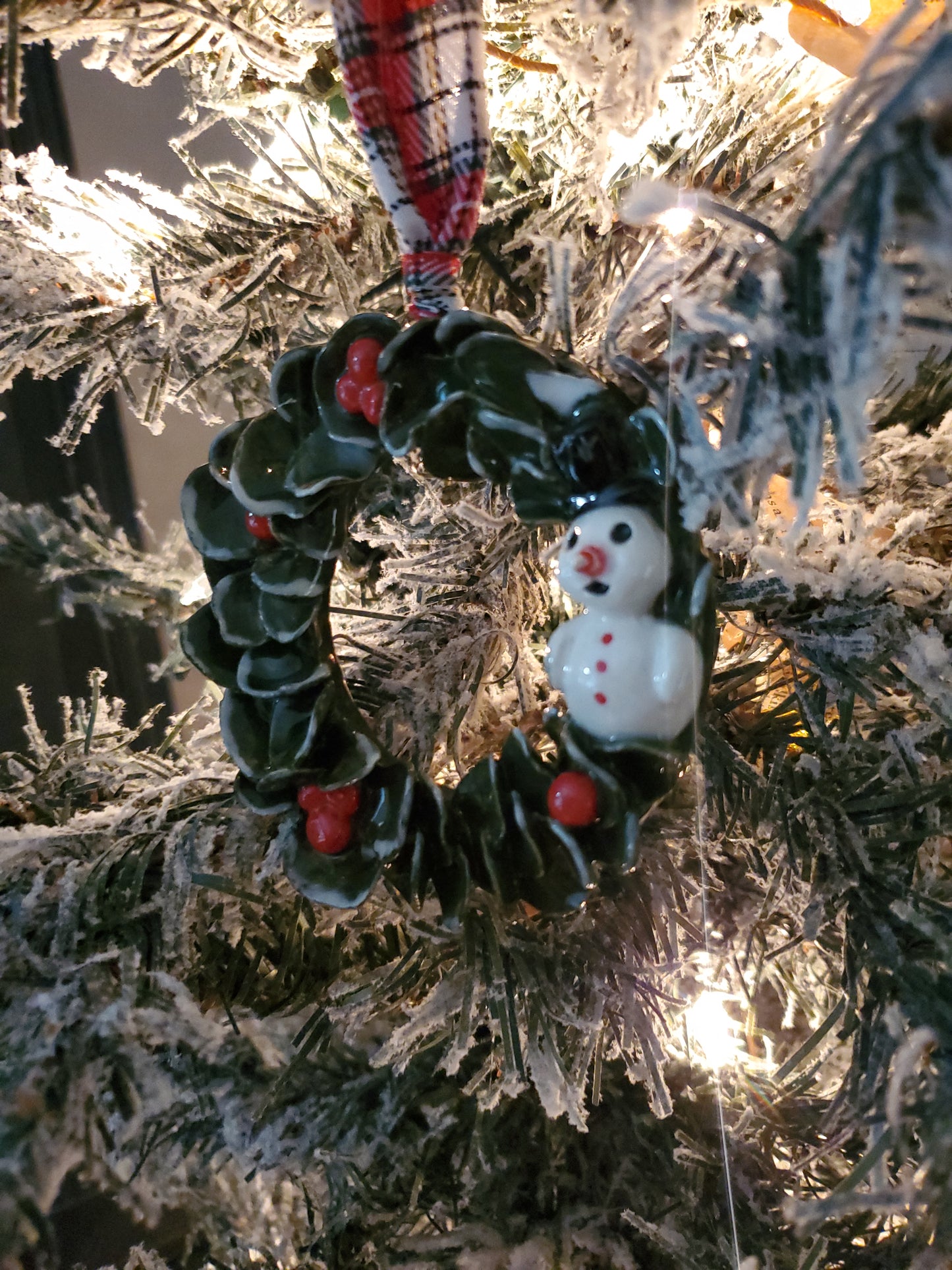 Snowman wreath ornament