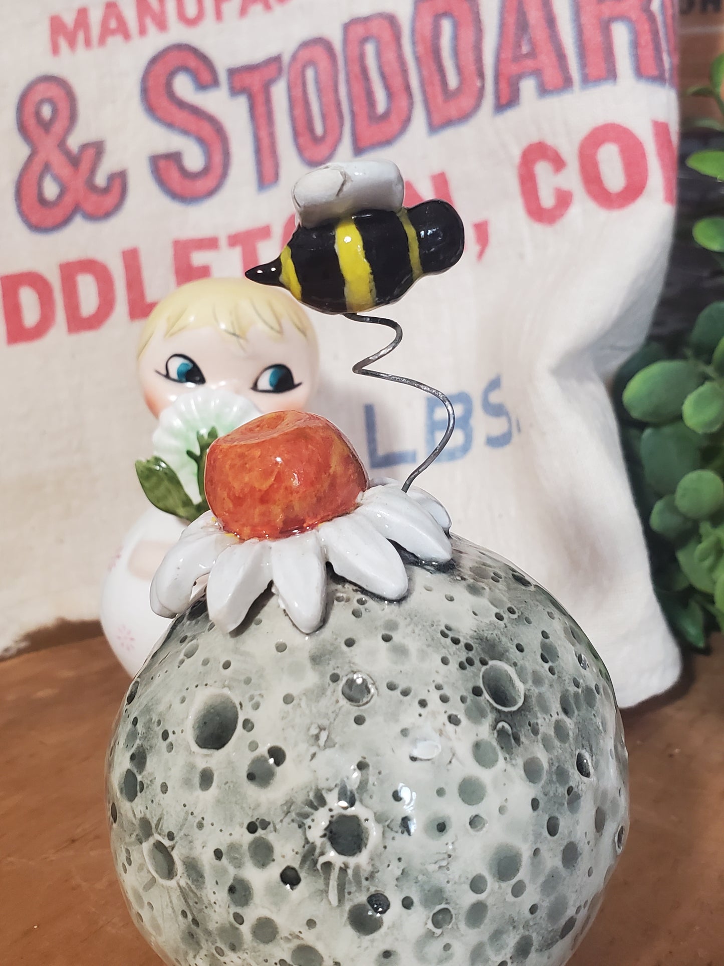 Johanna Parker Inspired Luna and bee figurine
