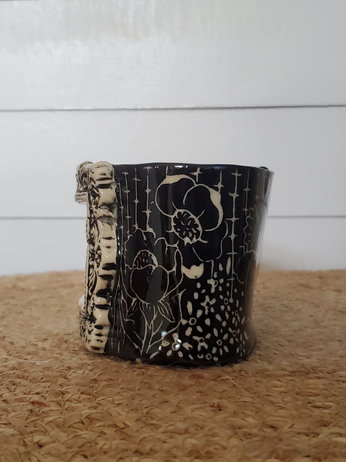 Sgraffito framed vase