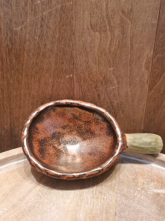 Copper and green ceramic scoop / spoon