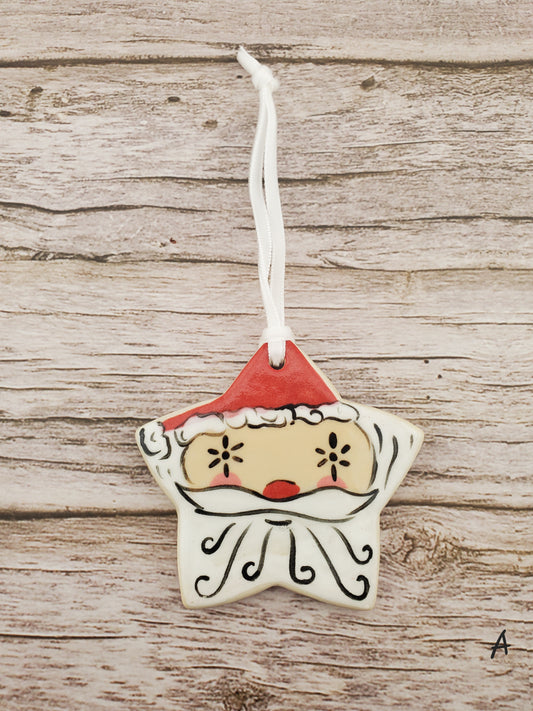 Holt Howard Inspired Starry Eyed Santa Ornament