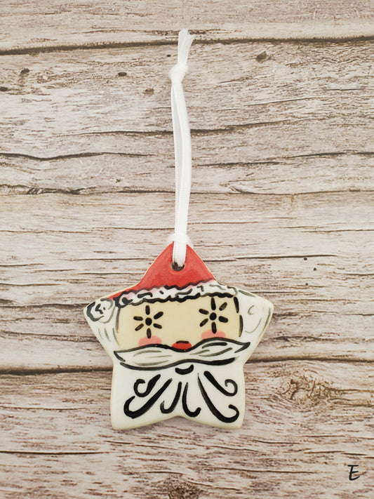 Holt Howard Inspired Starry Eyed Santa Ornament