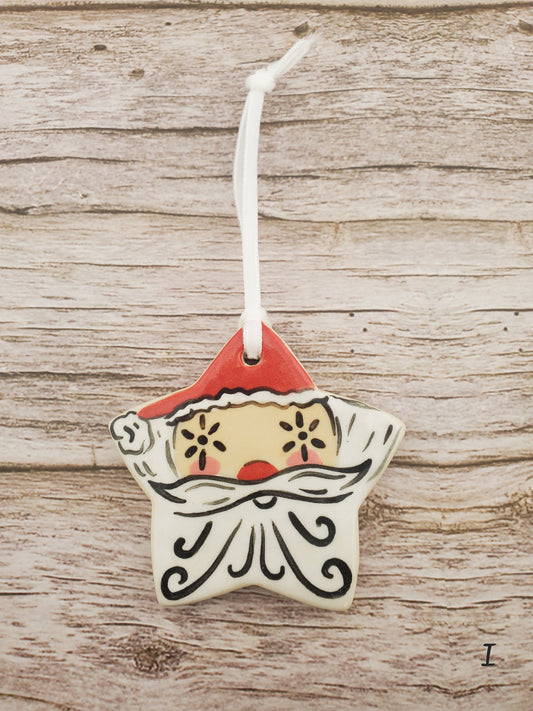 Holt Howard Inspired Starry Eyed Santa Ornament