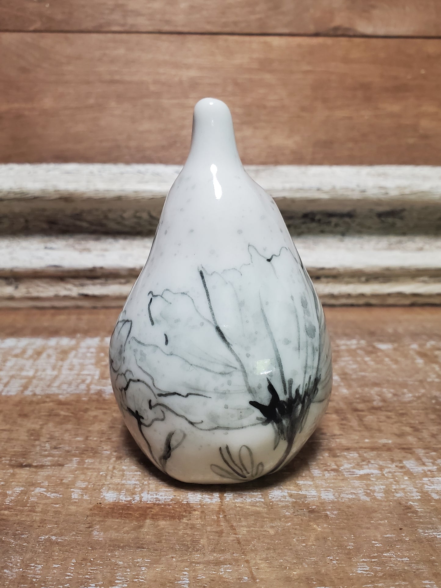 Rattling Floral Porcelain Pear