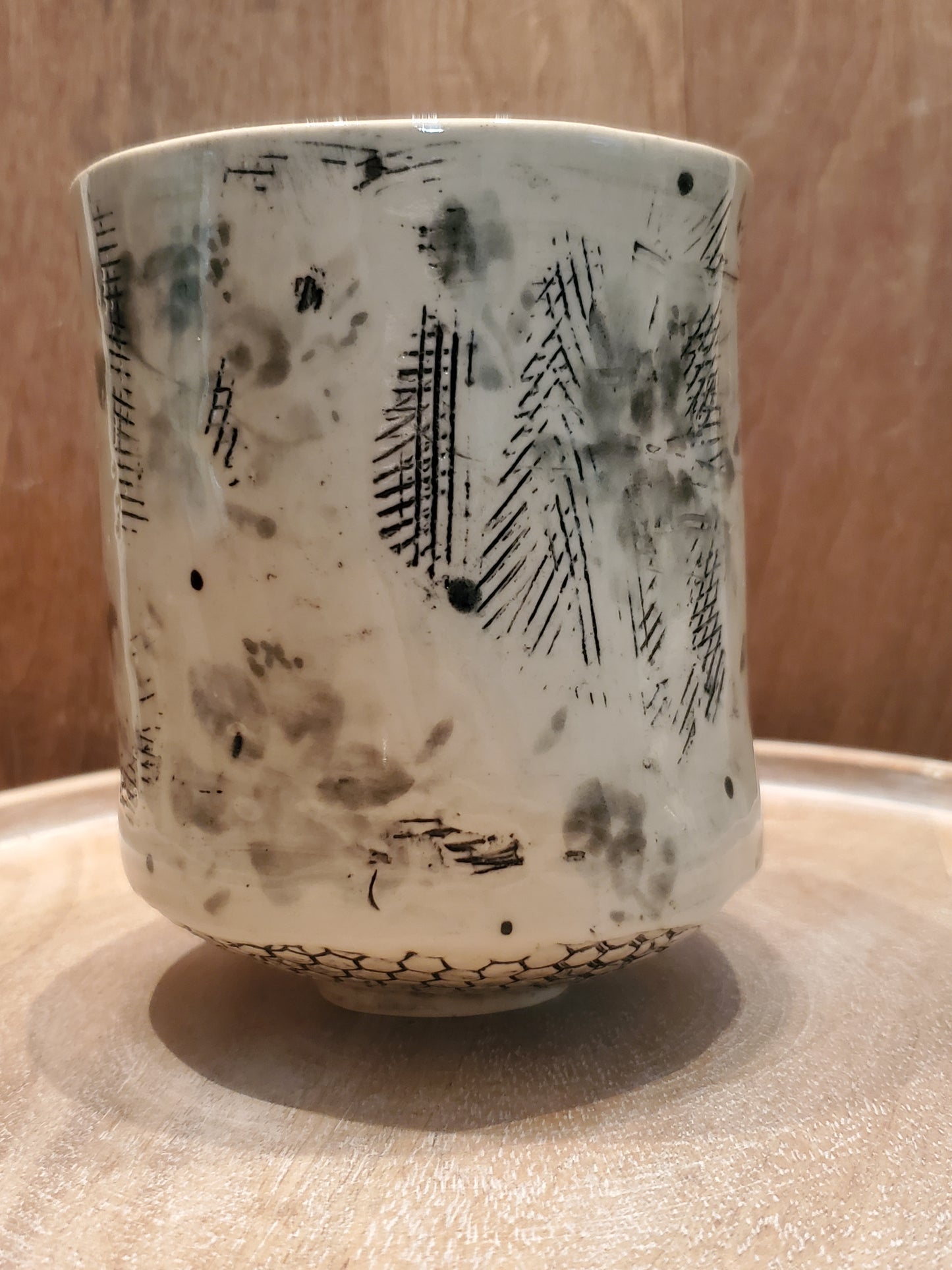 Black and white floral cup