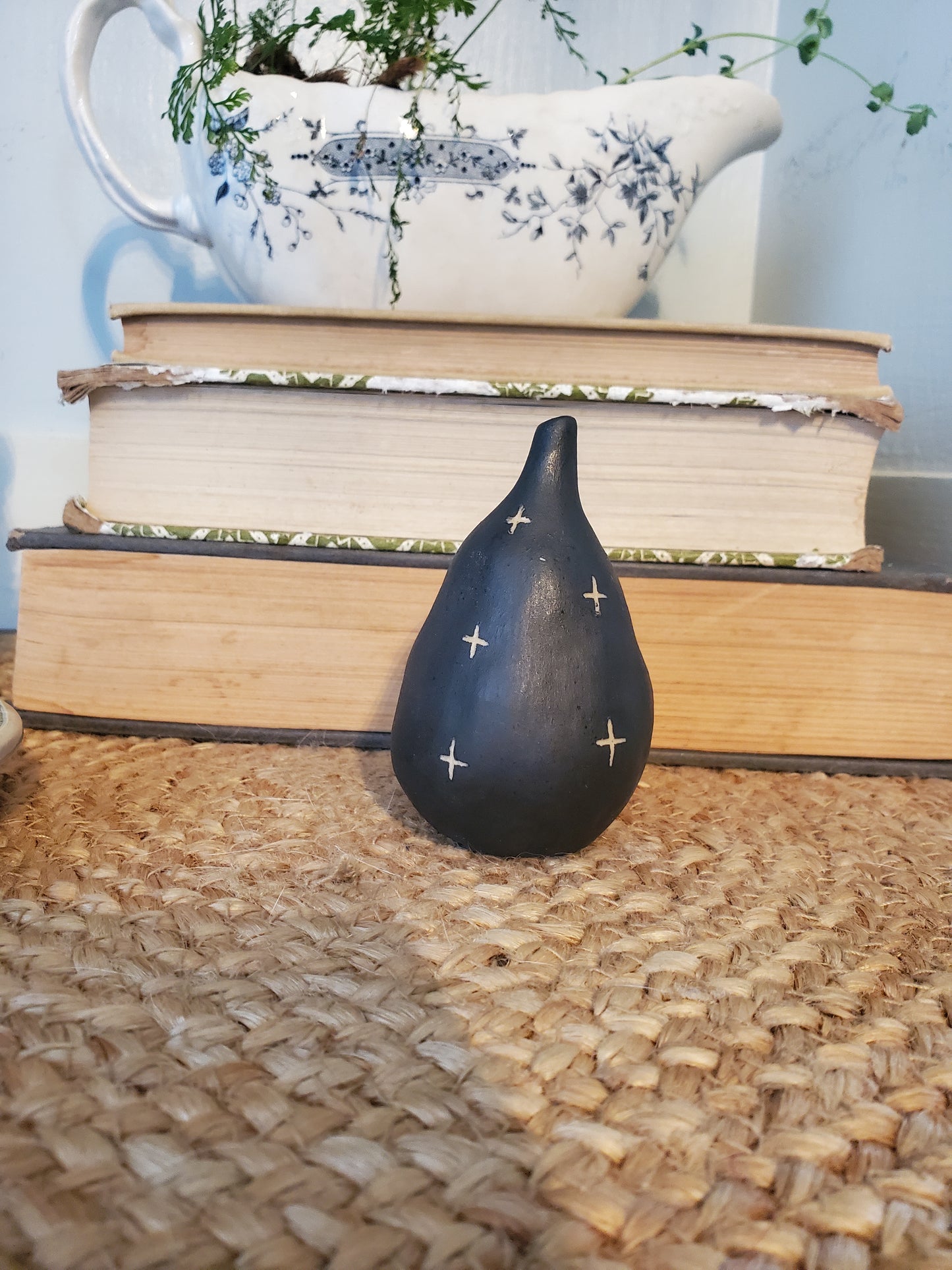 Sgraffito swiss cross pear