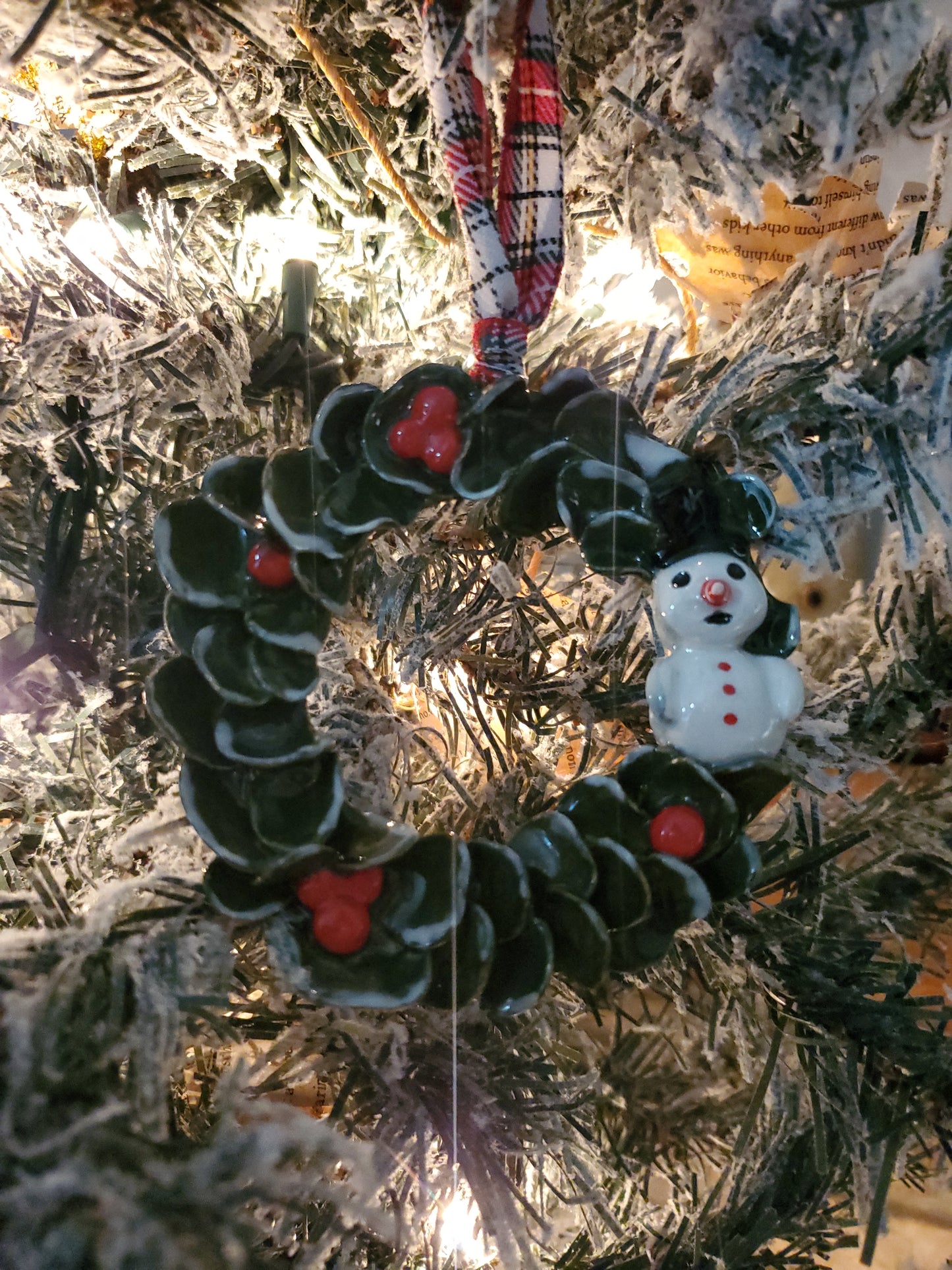 Snowman wreath ornament