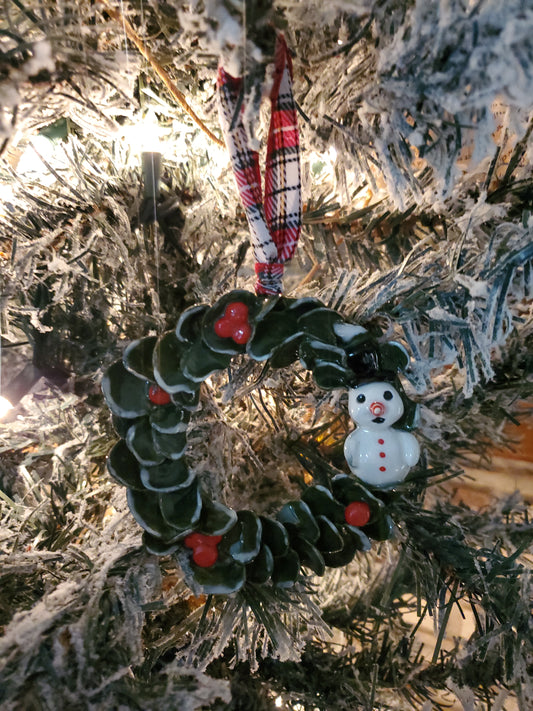 Snowman wreath ornament