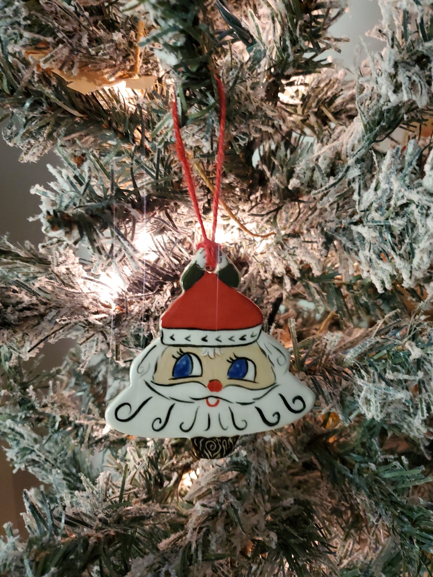 Holt Howard Inspired Starry Eyed Santa Ornament