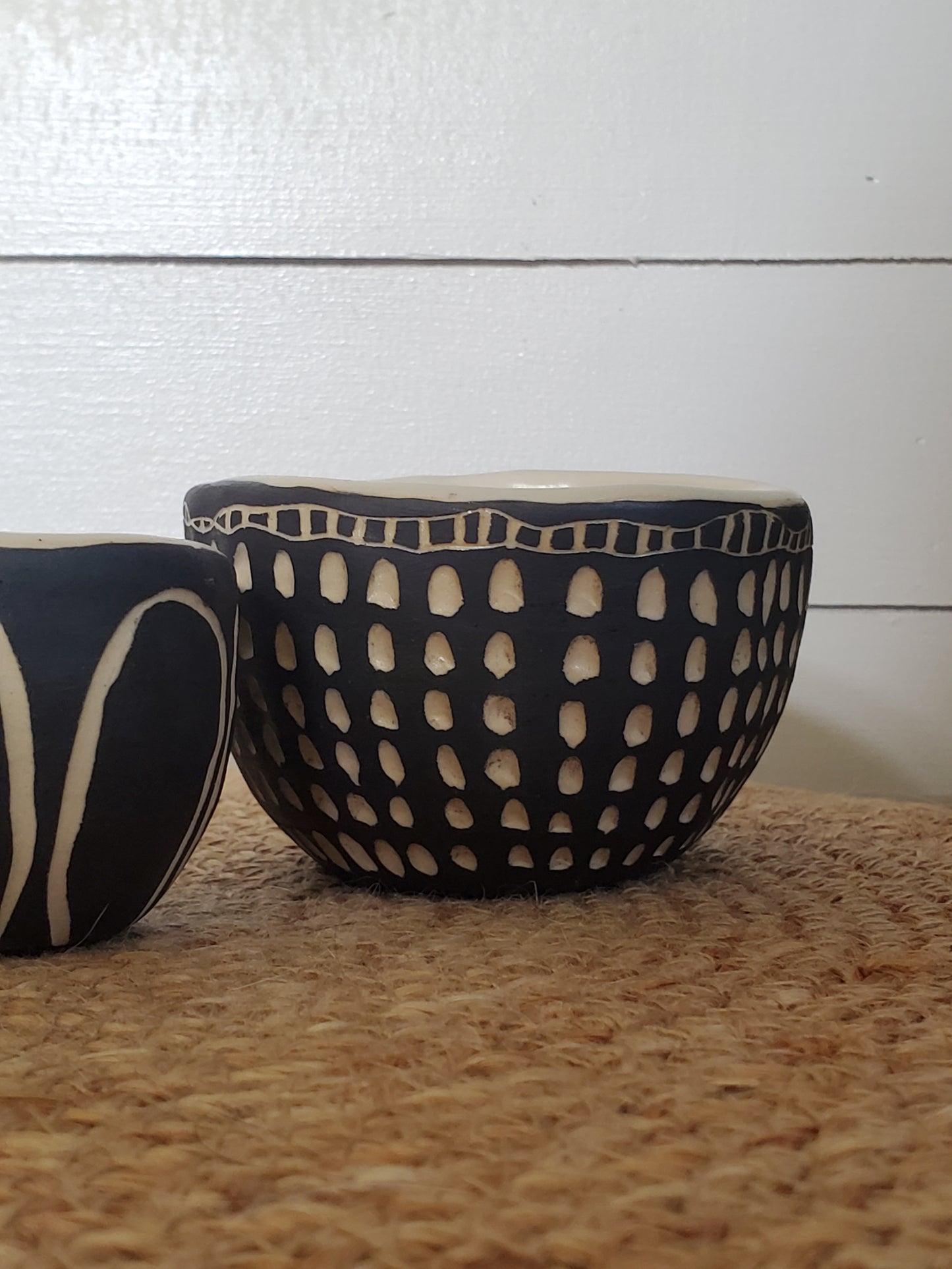 Sgraffito stacking bowls