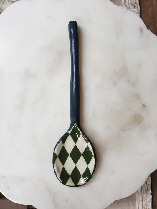 Decorative Harlequin Diamond Patterned Spoon