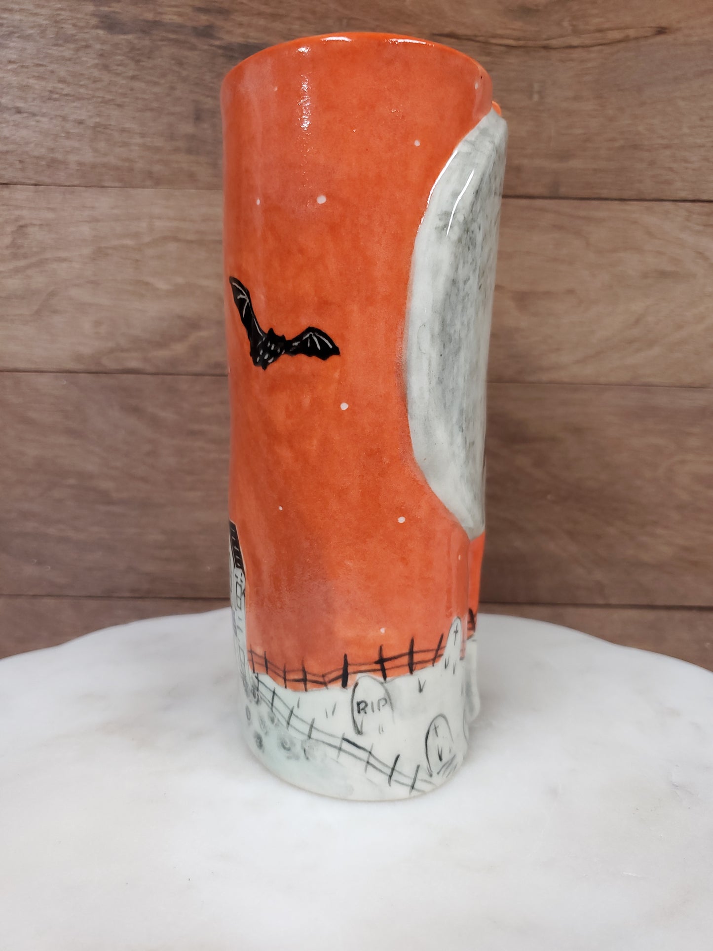 Ghostly graveyard Vase
