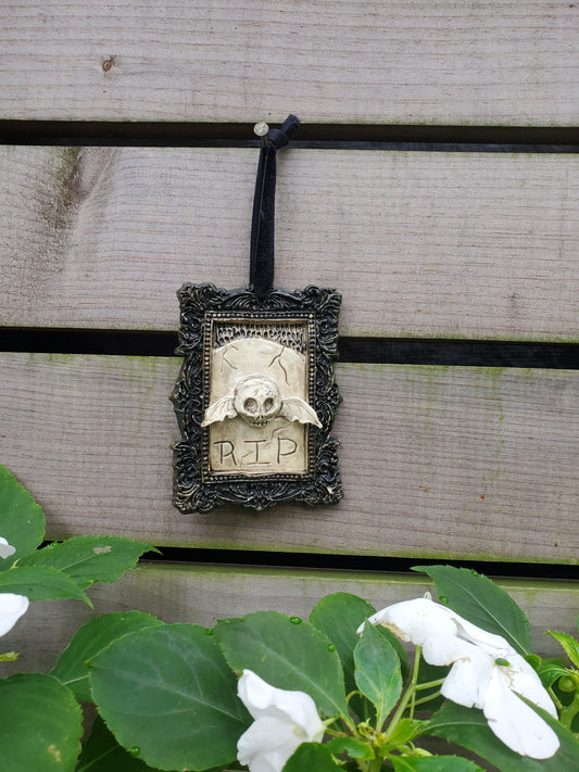 Framed Skull Ornament
