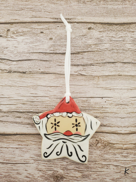 Holt Howard Inspired Starry Eyed Santa Ornament