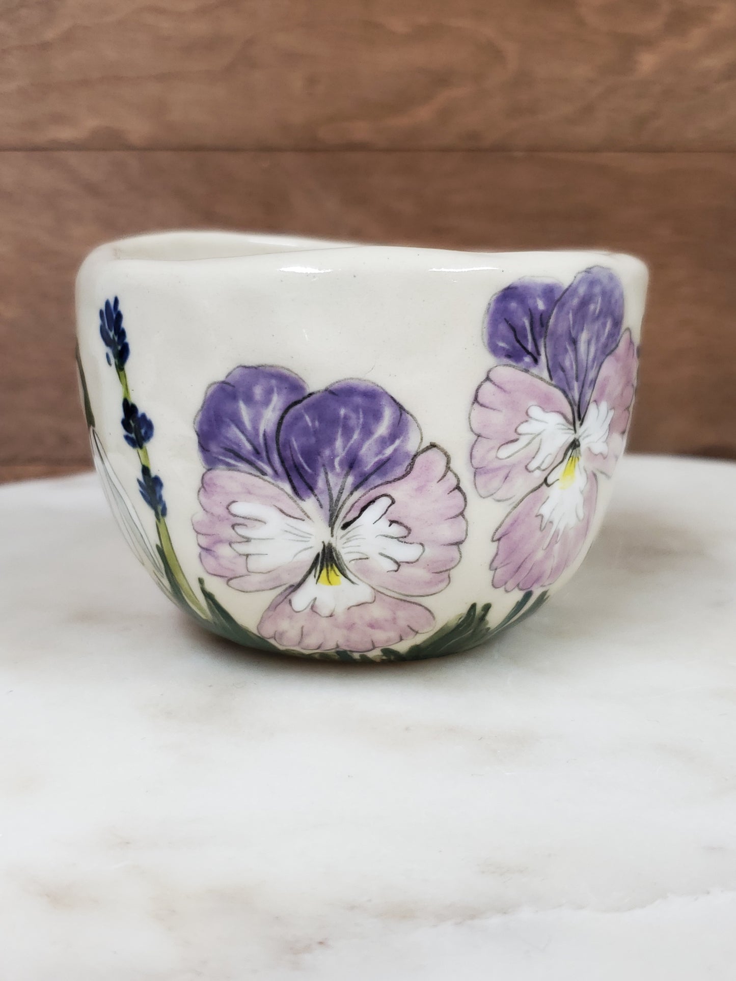 Pansies trinket bowl
