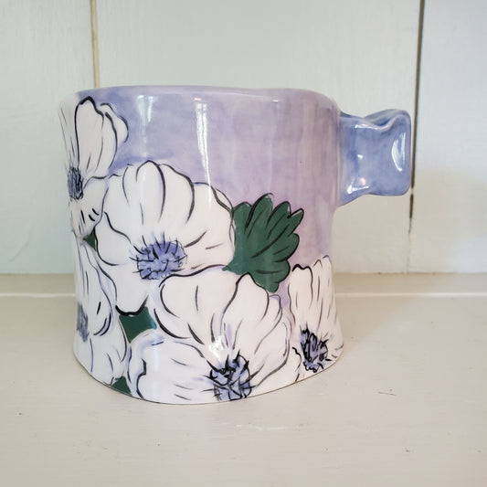 Purple floral 16 oz mug