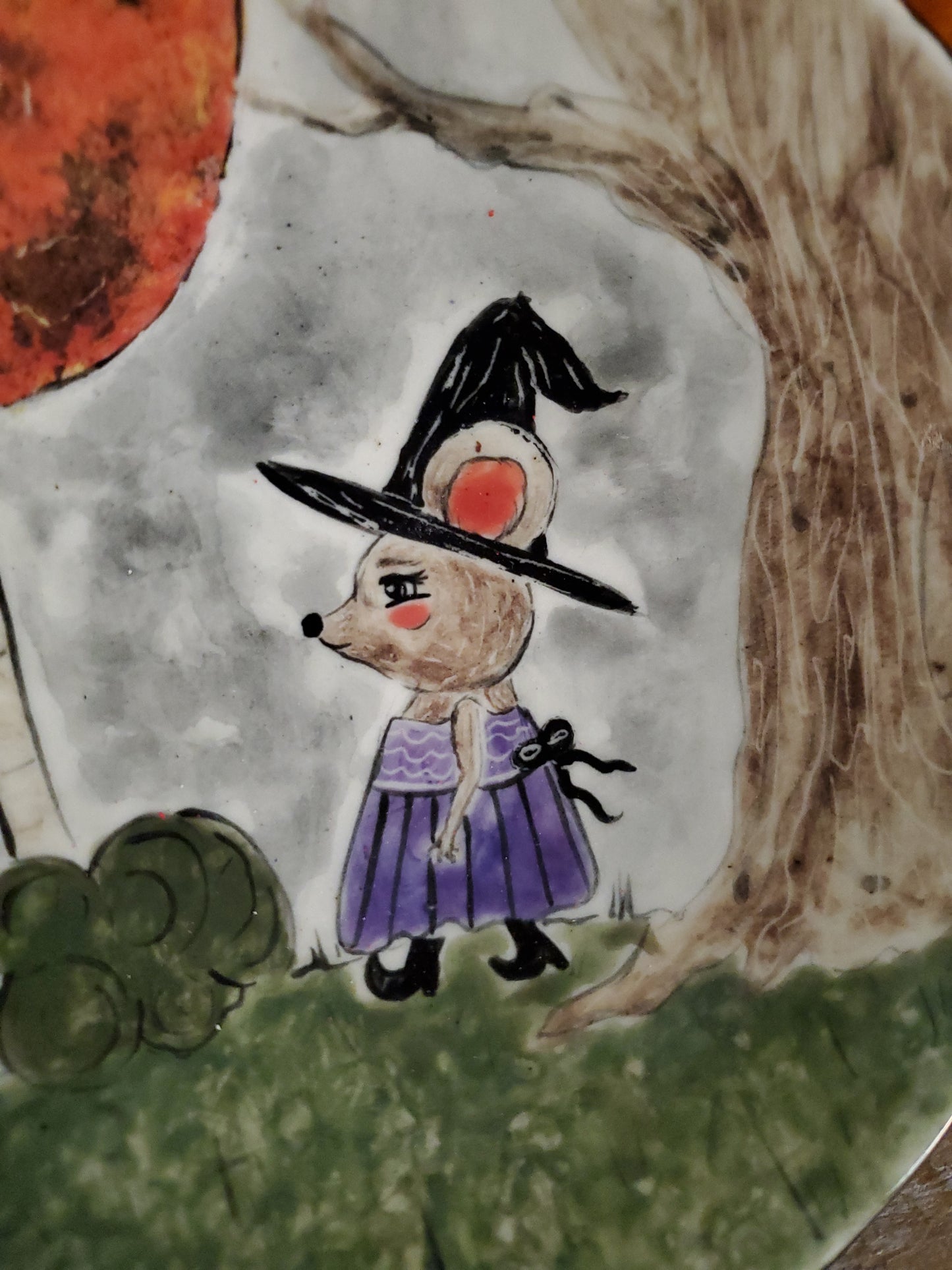 A Mousy Stroll on Hallows Eve Plate