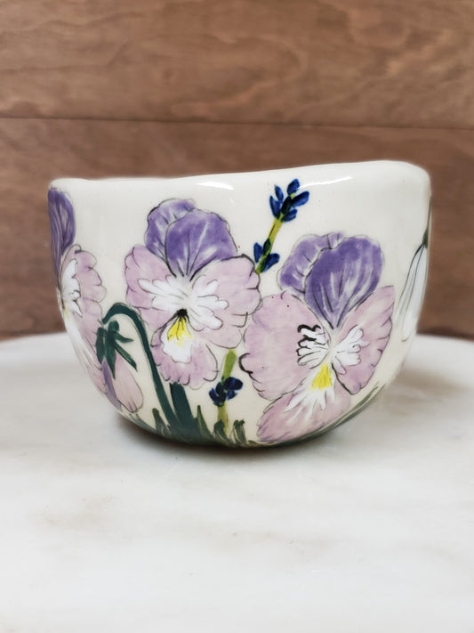 Pansies trinket bowl