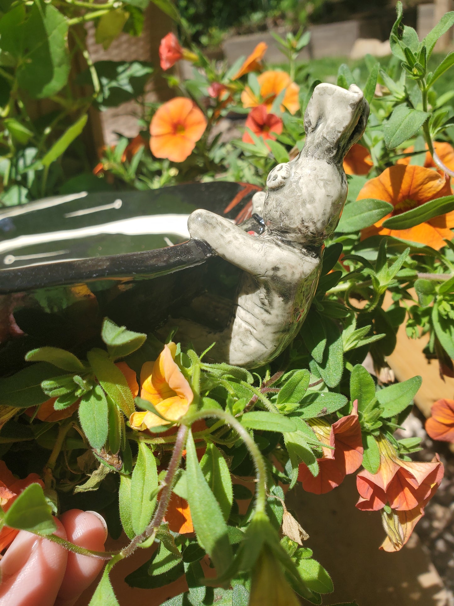 Black and white bowl with Voodoo Doll