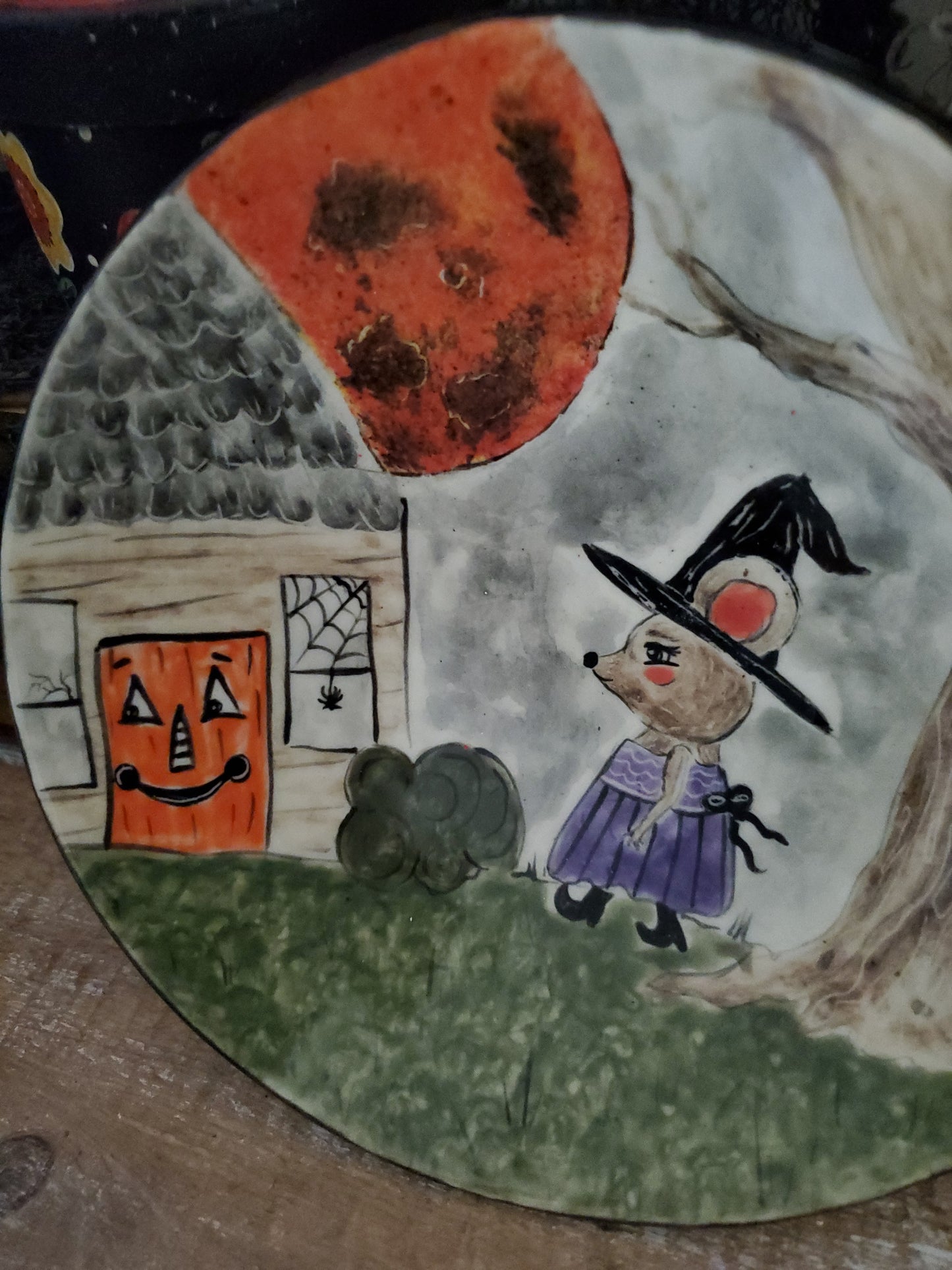 A Mousy Stroll on Hallows Eve Plate
